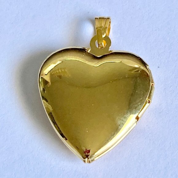 Vintage Gold Heart Locket Pendant Charm Victorian Photo Picture Plated - Picture 3 of 6